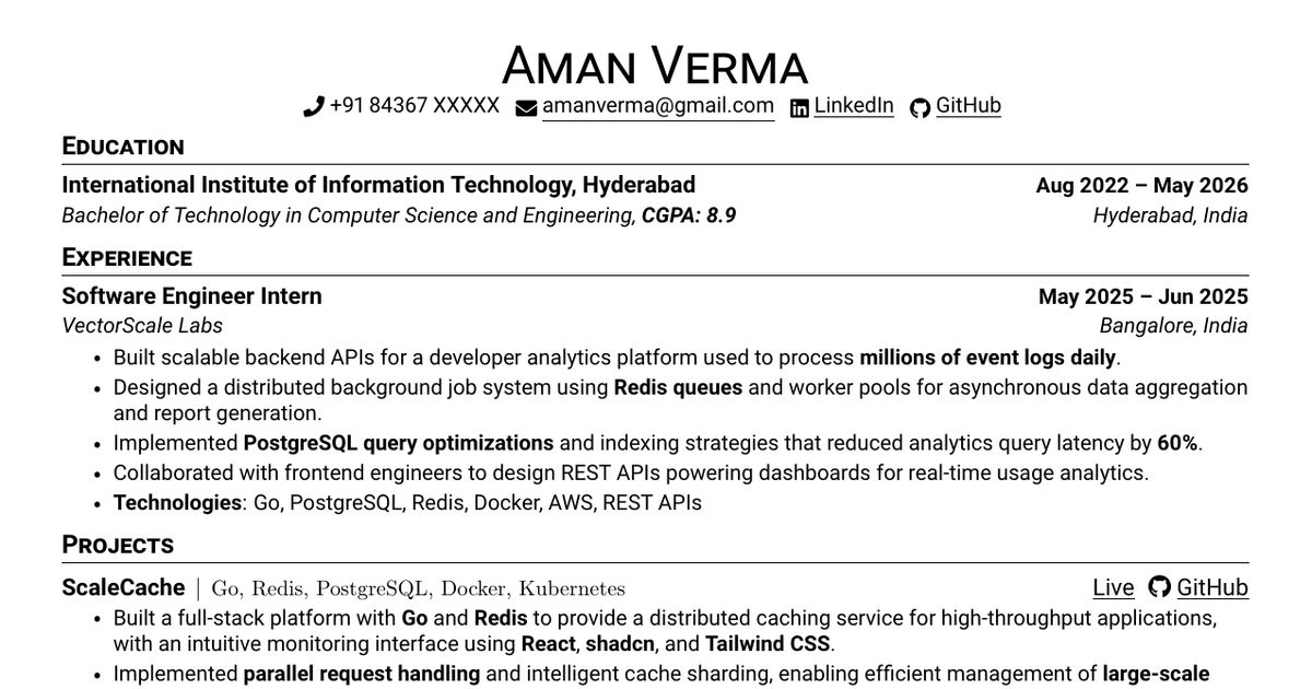 Resume preview